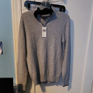 MICHAEL Michael Kors Men's Light Gray Zip-Up Sweater